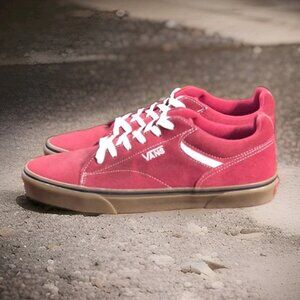 VANS Seldan Shoes Sneakers Da3k Red Gum & White Men's Size 10.5